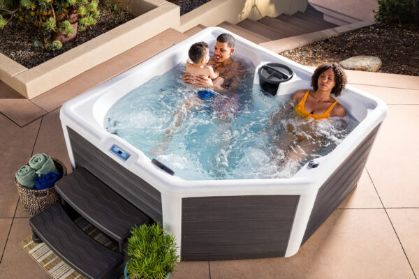 Tahiti Hot Tub 4-Person Lounger, 22 SS Jet,  115V/230V, Stainless Heater, Ozone, Waterfall and Upgraded Lighting - Image 13