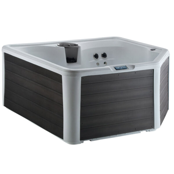 Tahiti Hot Tub 4-Person Lounger, 22 SS Jet,  115V/230V, Stainless Heater, Ozone, Waterfall and Upgraded Lighting